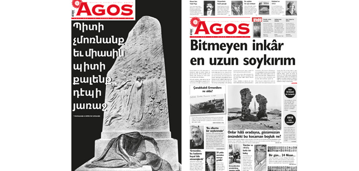 Agos’un 24 Nisan özel sayısı Ermenice kapakla yayında