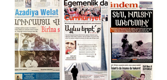 Cumhuriyet, Özgür Gündem ve Azadiya Welat Ermenice manşetle çıktı