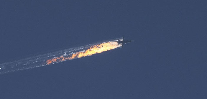 Along Syrian border, a Russian warplane downed