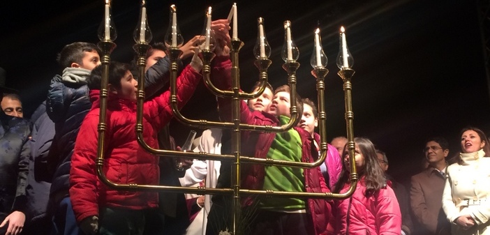 Hanukah celebrated on the street for the first time