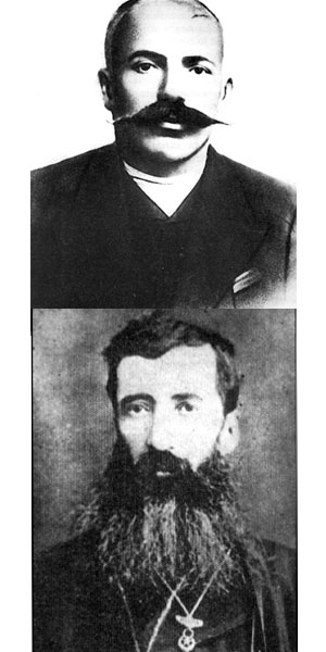  Raffaele'nin babası,'Demirci Garabed Canikyan,1910 (üstte) ve dedesi, Hodorçur kazasının ruhani lideri ve valisi Patrik Garabed Bakraduni Çakalyan Hazretleri, 1900 (altta- Gianighian arşivi)