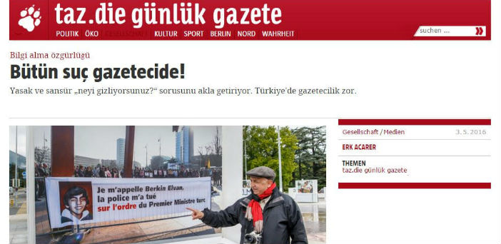 Taz’dan basın özgürlüğü gününde Türkçe ek