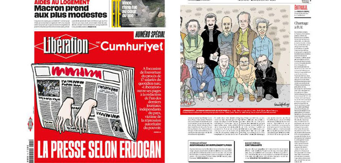 Libération’dan tutuklu gazeteciler için özel sayı