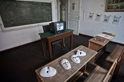 A room in the Greek Primary School is devoted to the Baklahorani Masquerade.