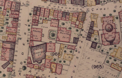 Pervititich haritasında 1900'lerin başlarında Kuzguncuk
