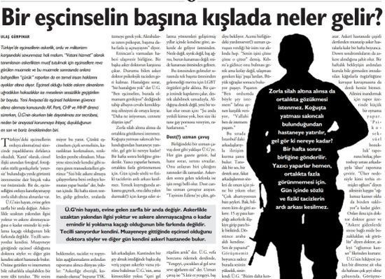 ‘Bir eşcinselin başına kışlada neler gelir?’ ile ilgili açıklama