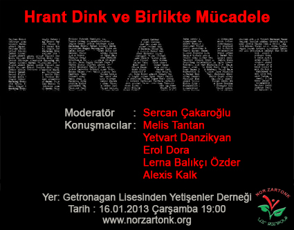 Nor Zartonk'tan 'Hrant Dink ve Birlikte Mücadele' paneli