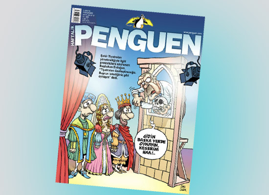 Penguen 'Tiyatroları özelleştireceğiz' diyen Erdoğan'ı kapağına taşıdı 