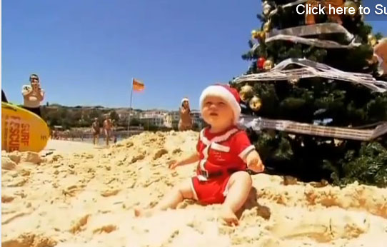 Bondi plajında Noel bir başka!